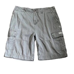 Hurley Light Green Men's High Rise Pockets Cargo Style Shorts Waist 34